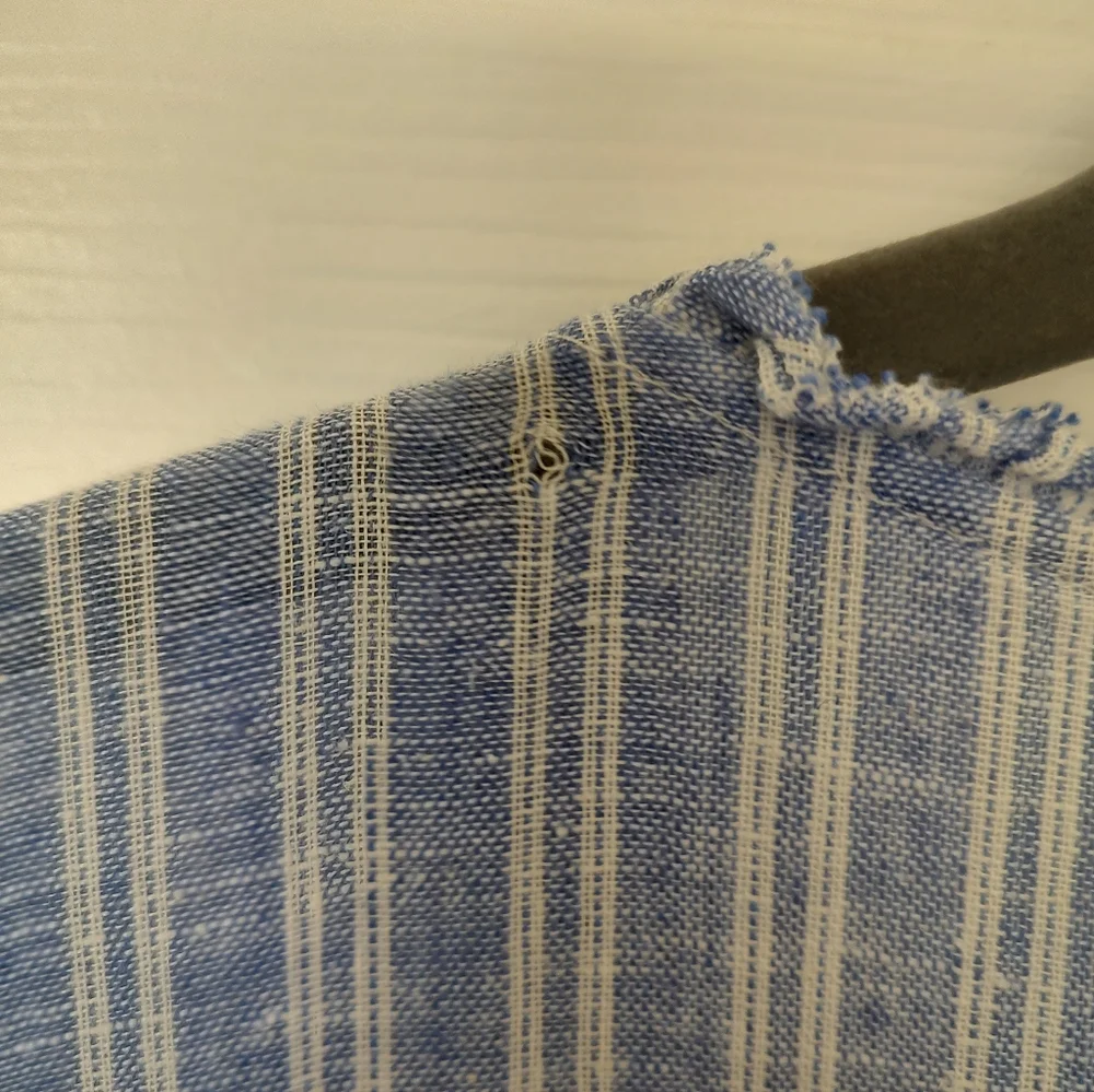 Rails Everly Ludlow Stripe Tiered Dress Rayon Linen Blue White S